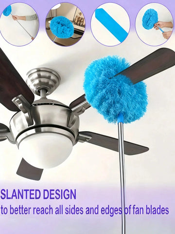 Microfiber Ceiling Fan Duster - Reusable Household Cleaning Tool for Ceilings Kitchens Bedrooms Bathrooms Furniture & Car Interiors