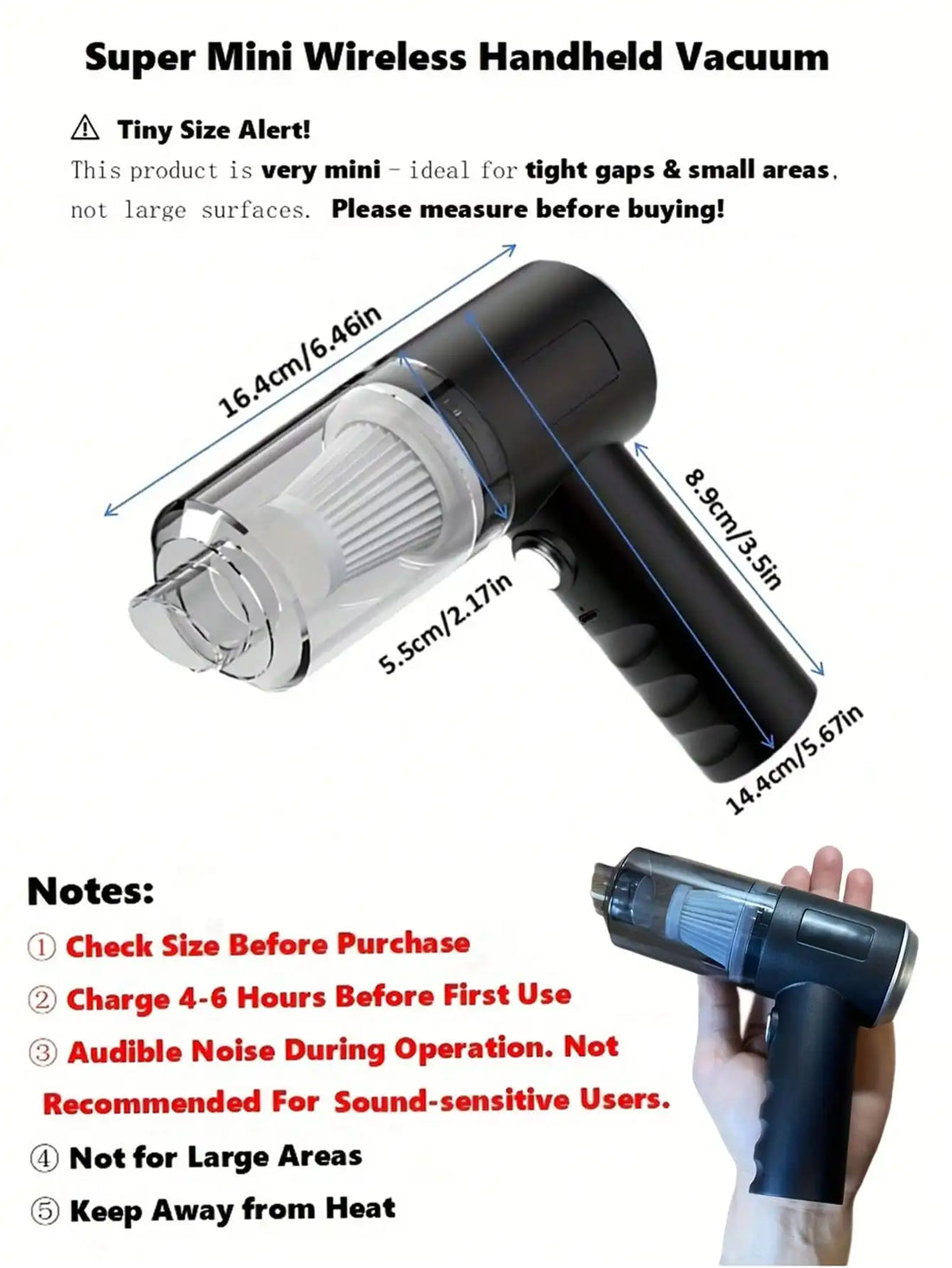 Multifunctional Cordless Handheld Vacuum Cleaner With Multiple Nozzles, Rechargeable, Suitable For Car, Home, Pet Hair, Keyboard, Dust And Debris Cleaning