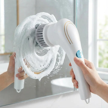 Premium Electric Cleaning Brush - IPX7 Waterproof, Ergonomic Handle for Bathroom/Sink, Safe Immersion Use, Single Piece