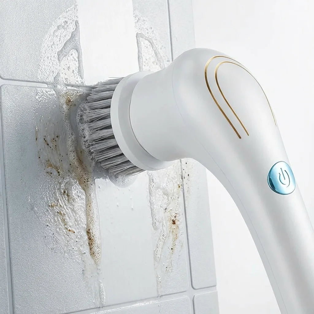 Premium Electric Cleaning Brush - IPX7 Waterproof, Ergonomic Handle for Bathroom/Sink, Safe Immersion Use, Single Piece