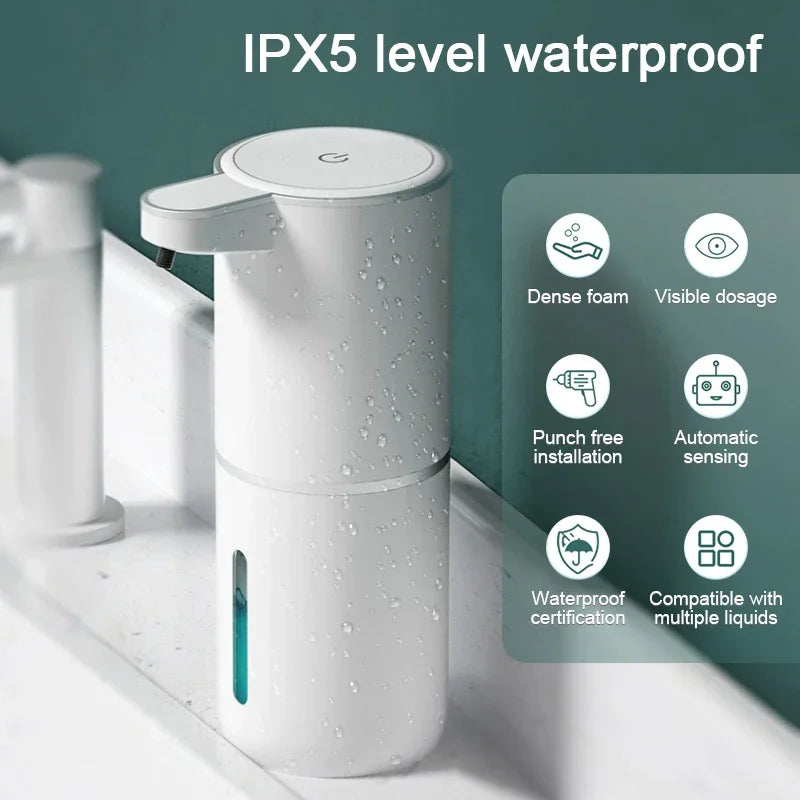 380ml Automatic Soap Dispenser Foam USB Charging Touchless Smart Display Infrared Sensor Soap Dispensers Hand Washer