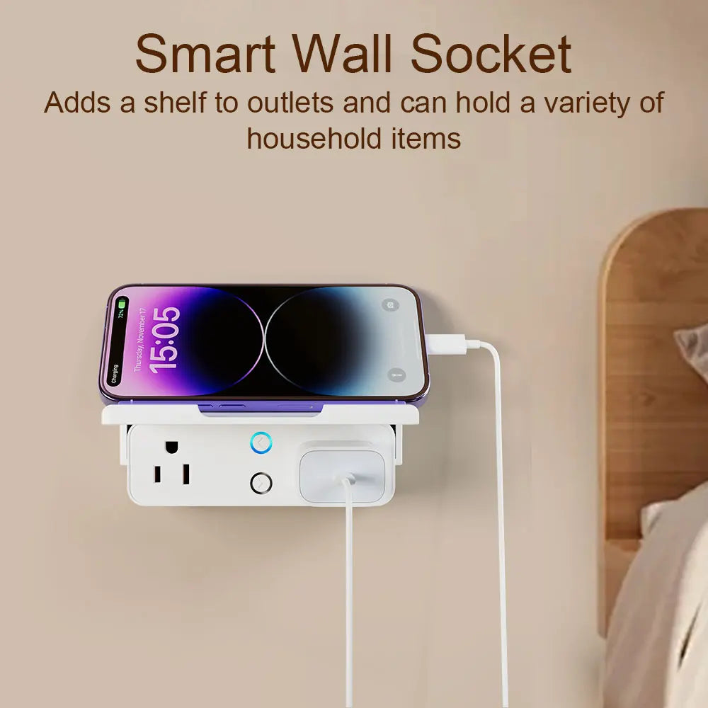 WiFi Smart US Plug Dual Outlets, Voice Control Works with Alexa Google Home, APP Remote Control Timer Function, White